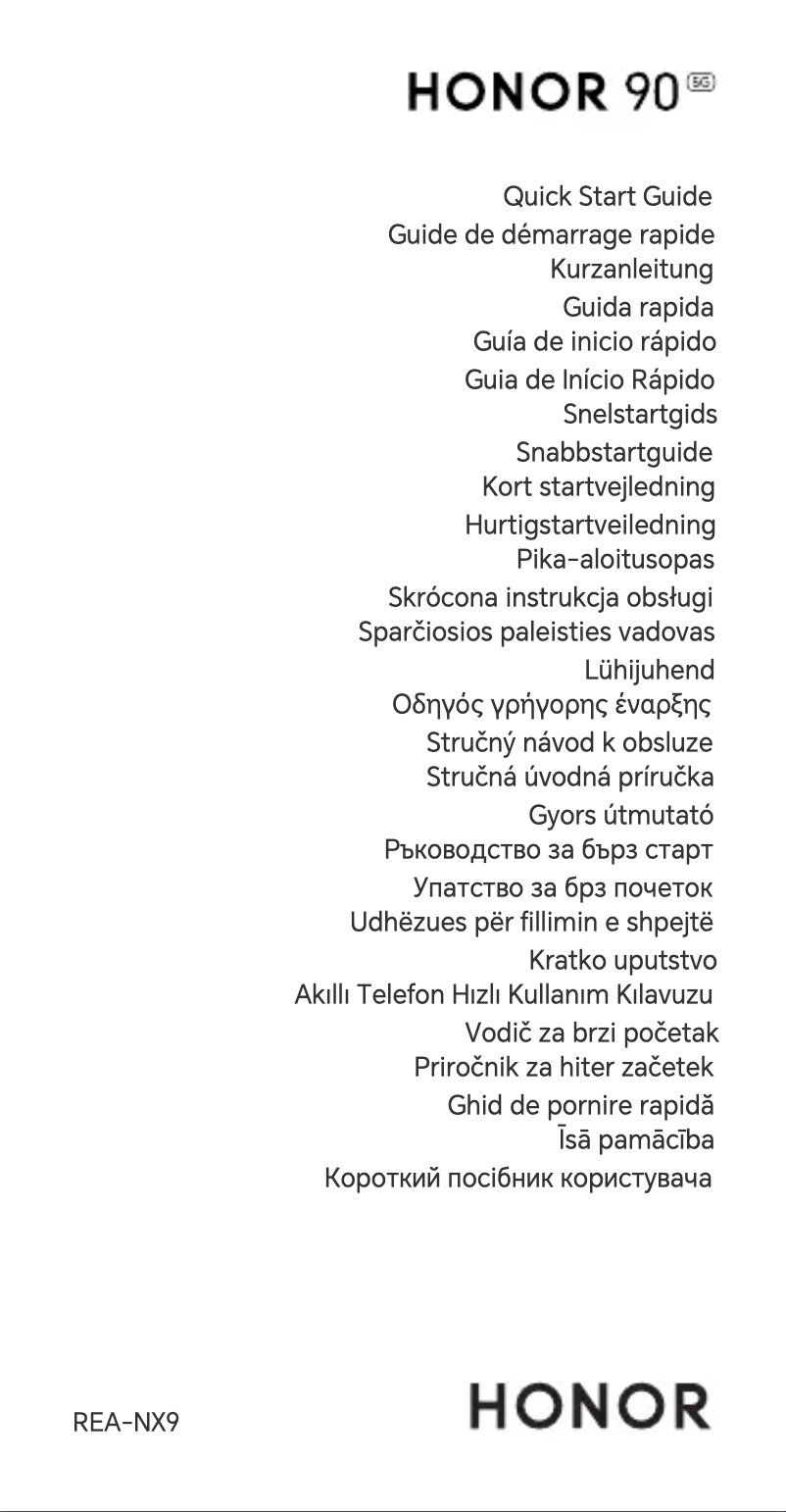 Page n°1 - Guide de démarrage rapide Honor 90