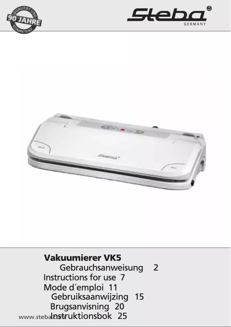 Image de la première page du manuel de l'appareil VK 5