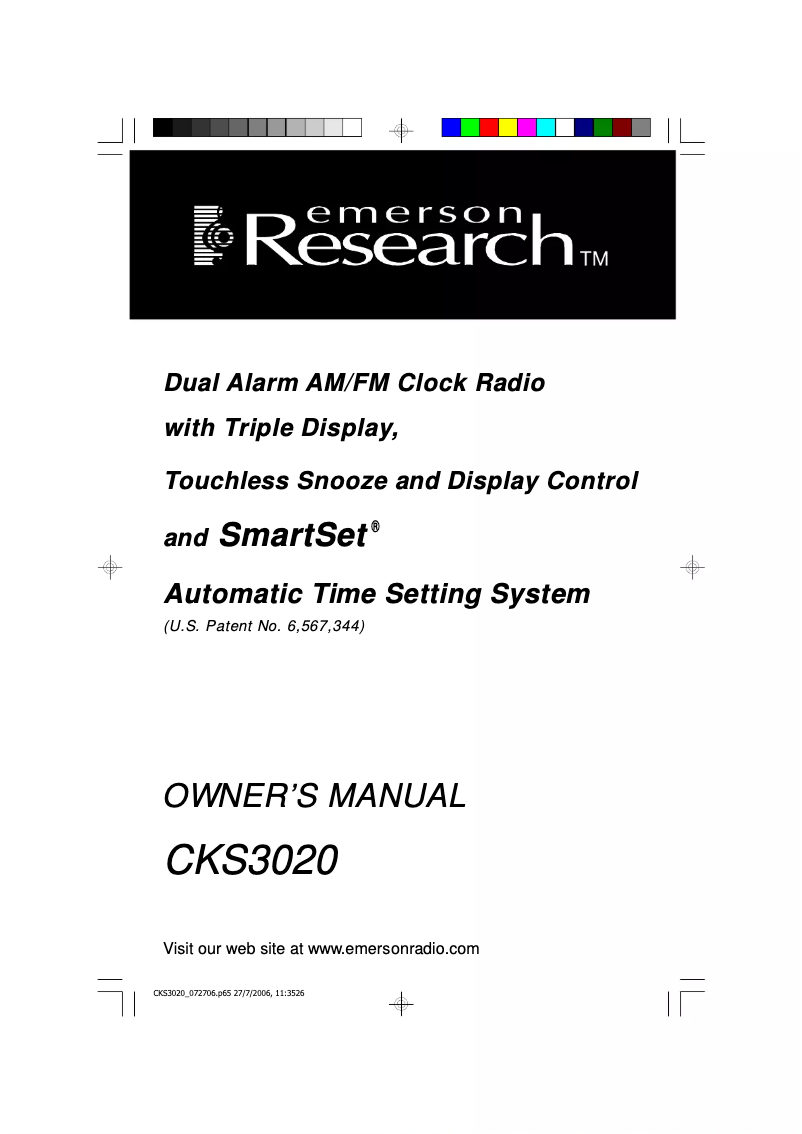 Page n°1 - Manuel utilisateur Emerson CKS3020
