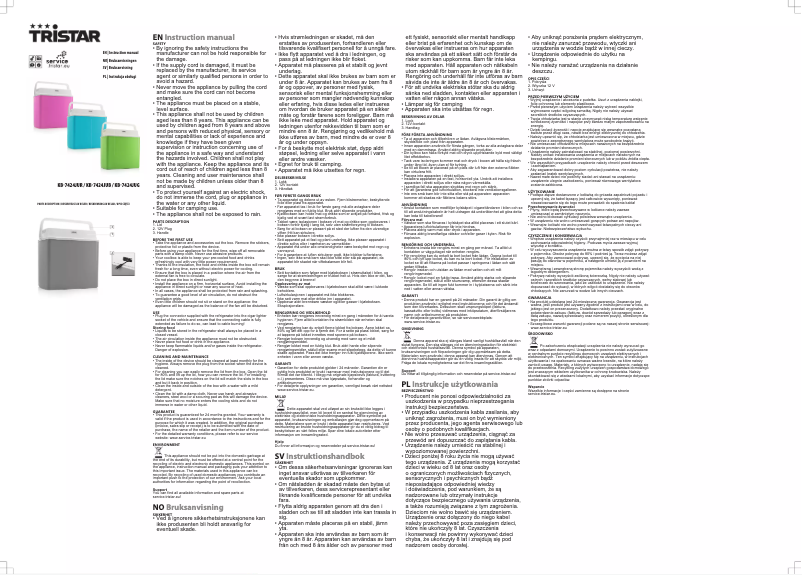 Image de la première page du manuel de l'appareil KB-7424JUR