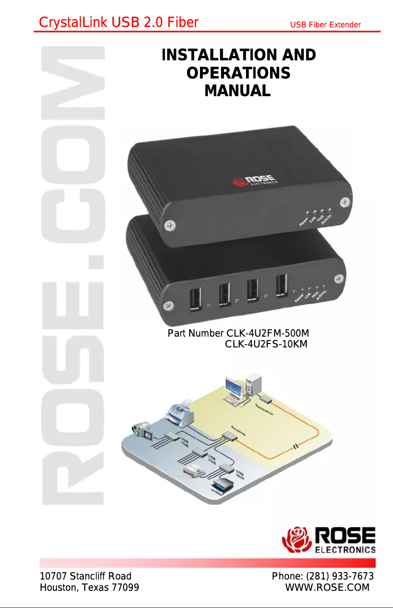 Page n°1 - Manuel utilisateur Rose CrystalLink USB 2.0 Fiber