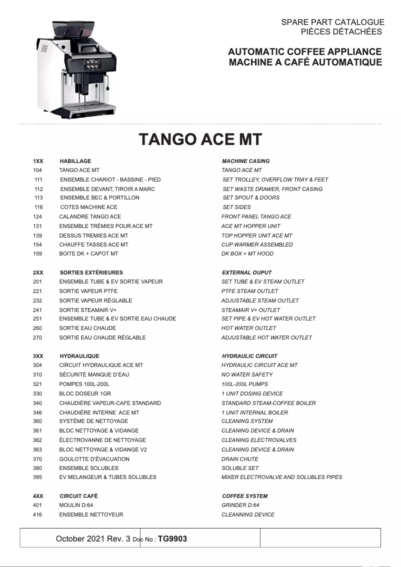 Page n°1 - Catalogue UNIC Tango Ace MT