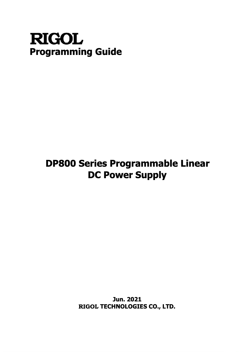 Page 1 de la notice Manuel utilisateur Rigol DP822