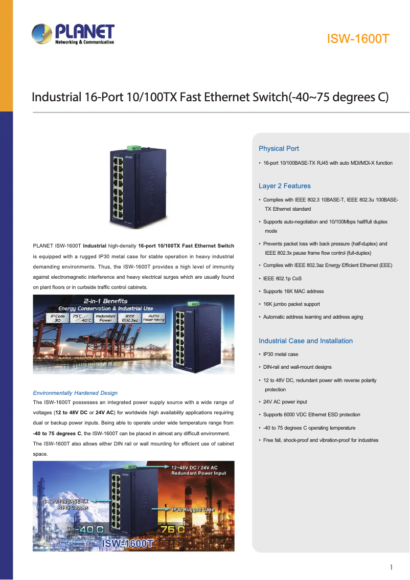 Image de la première page du manuel de l'appareil ISW-1600T