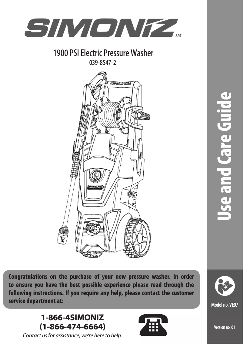 Página 1 del manual Manual de usuario Simoniz 039-8547-2