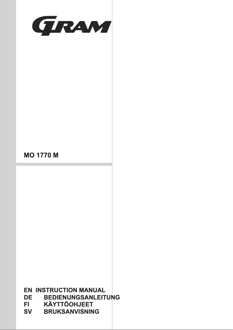 Page n°1 - Manuel utilisateur Gram MO 1770 M