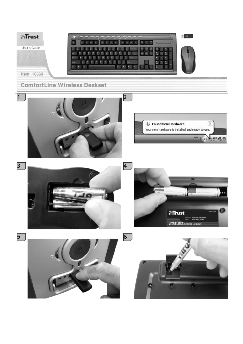 Page 1 de la notice Manuel utilisateur Trust ComfortLine Deskset CH 16210