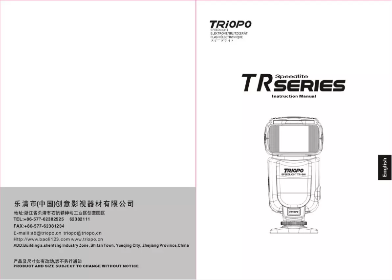 Page n°1 - Manuel utilisateur Triopo Speedlight TR-960