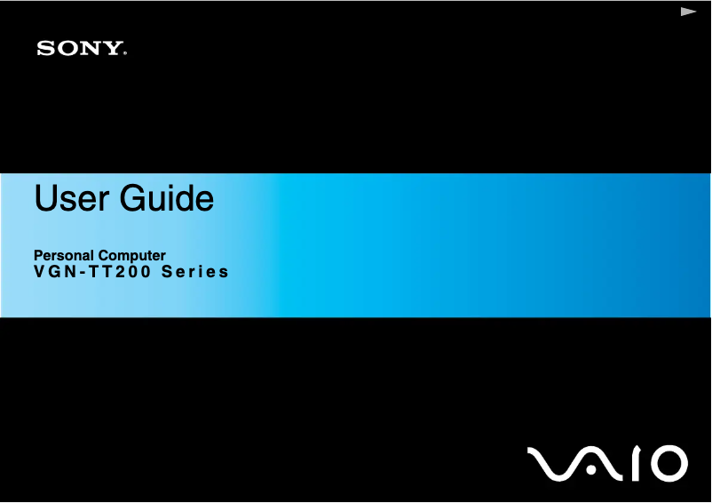 Page n°1 - Manuel utilisateur Sony Vaio VGN-TT290