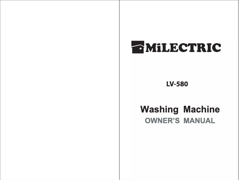 Page n°1 - Manuel utilisateur Milectric LV-580