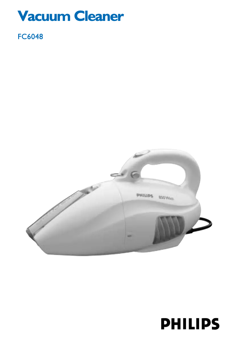 Page n°1 - Manuel utilisateur Philips MiniVac FC6048