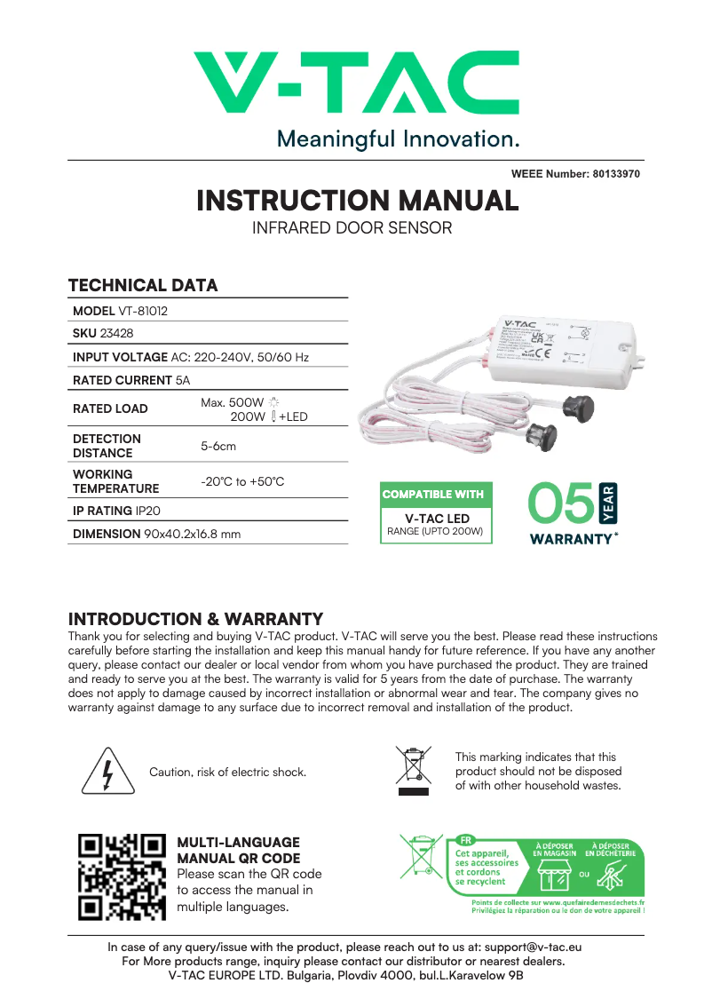 Image de la première page du manuel de l'appareil VT-81012