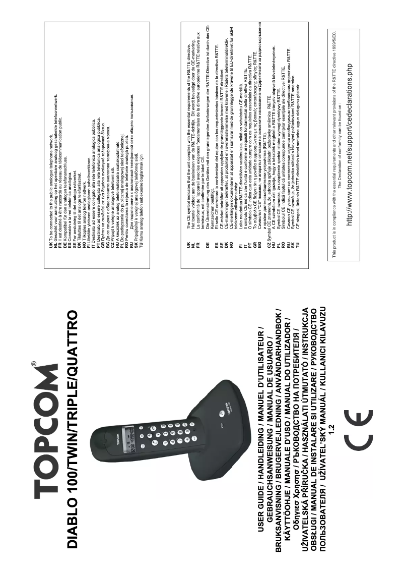 Page n°1 - Manuel utilisateur Topcom Diablo 103