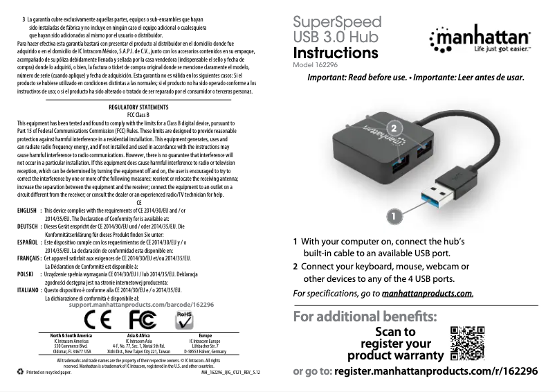 Image de la première page du manuel de l'appareil 162296