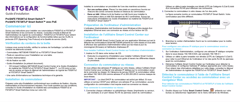 Image de la première page du manuel de l'appareil ProSafe FS728TLP