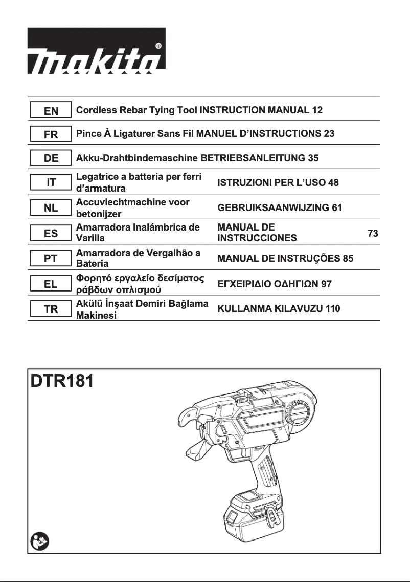 Page n°1 - Manuel utilisateur Makita DTR180ZK