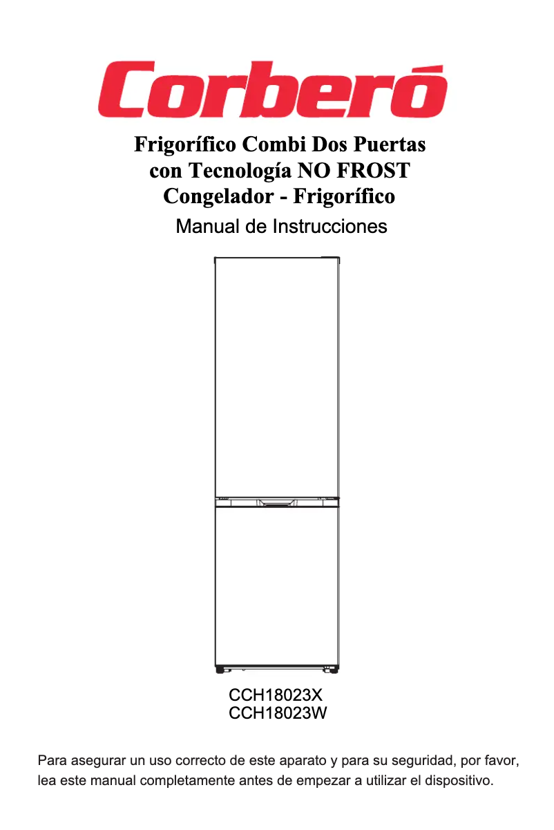 Image de la première page du manuel de l'appareil CCH18023X