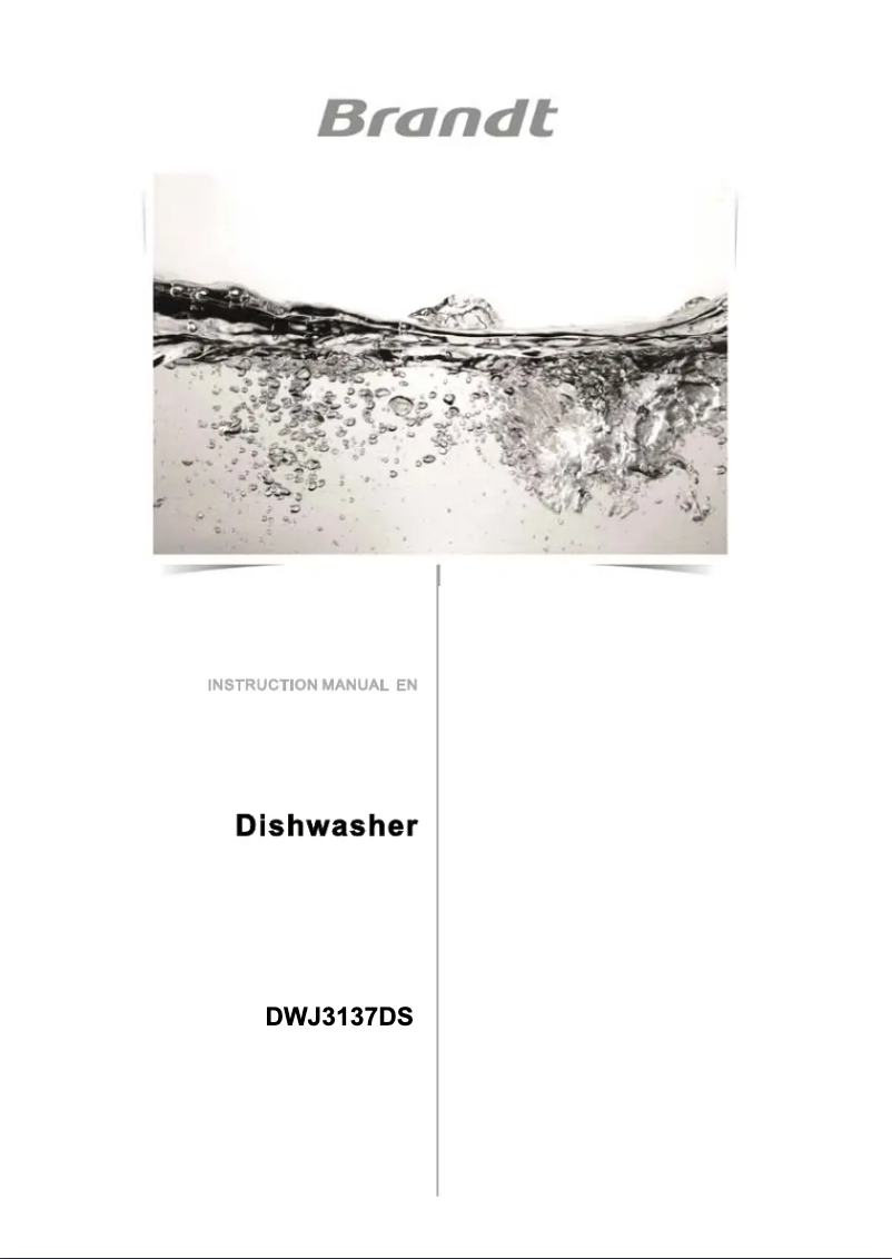 Image de la première page du manuel de l'appareil DWJ3137DS