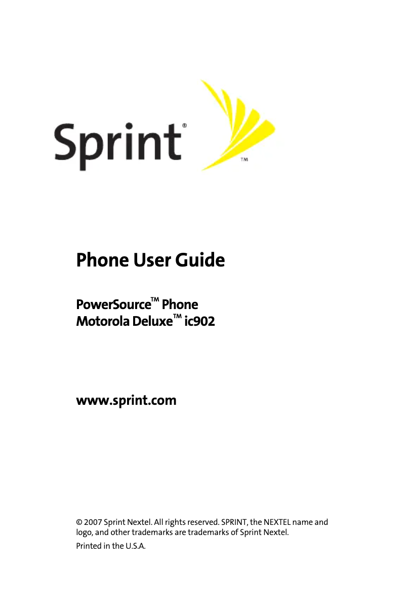 Page 1 de la notice Manuel utilisateur Motorola ic902