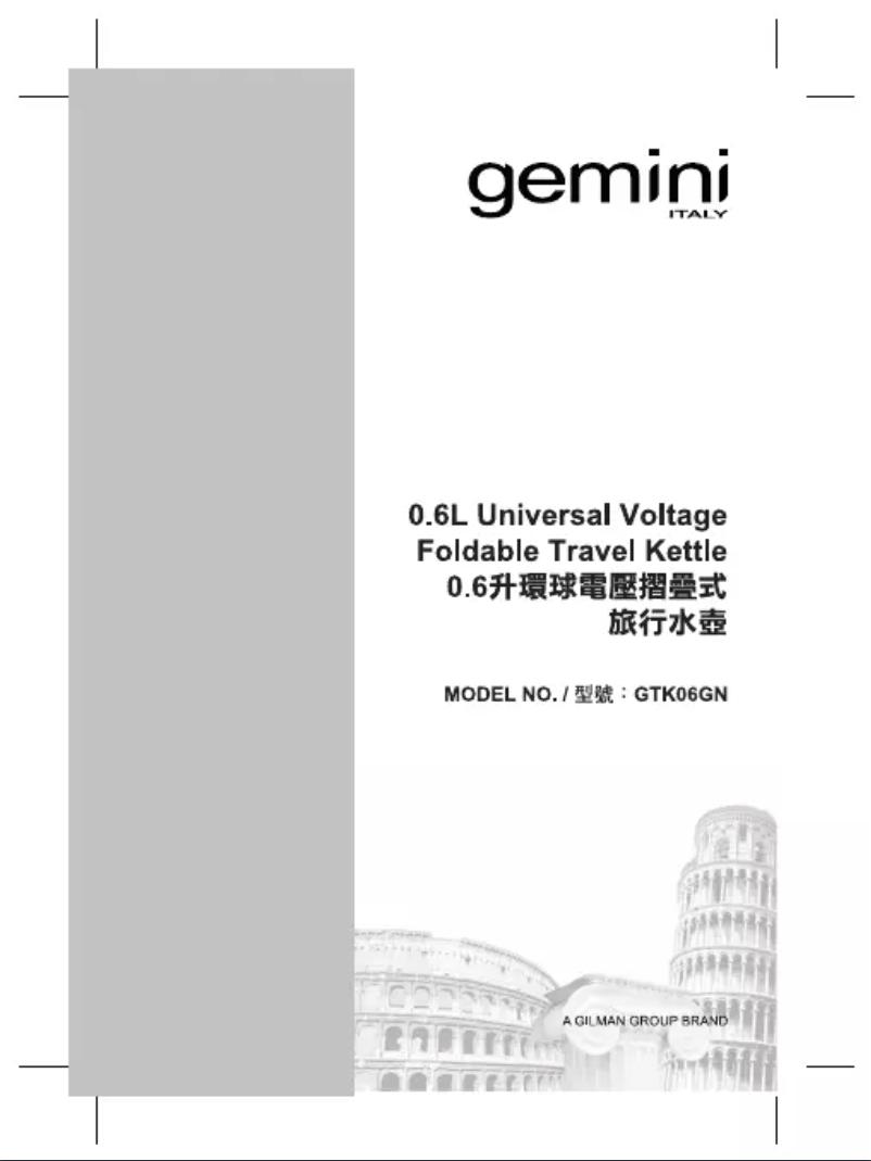 Page 1 de la notice Manuel utilisateur Gemini GTK06GN