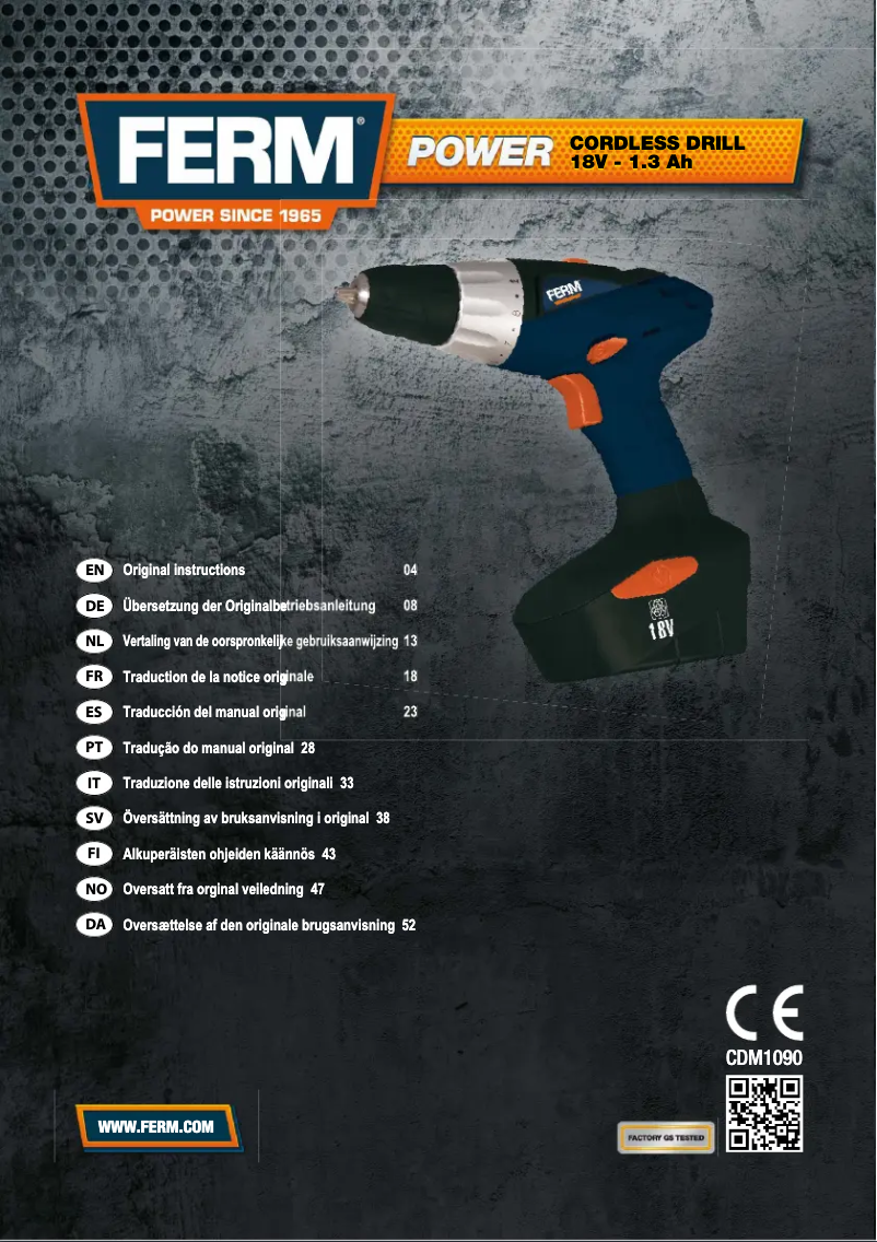 Page 1 of the manual User Manual Ferm CDM1090