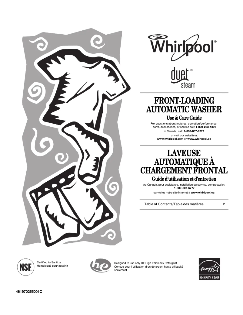 Page n°1 - Manuel utilisateur Whirlpool WFW9750WL