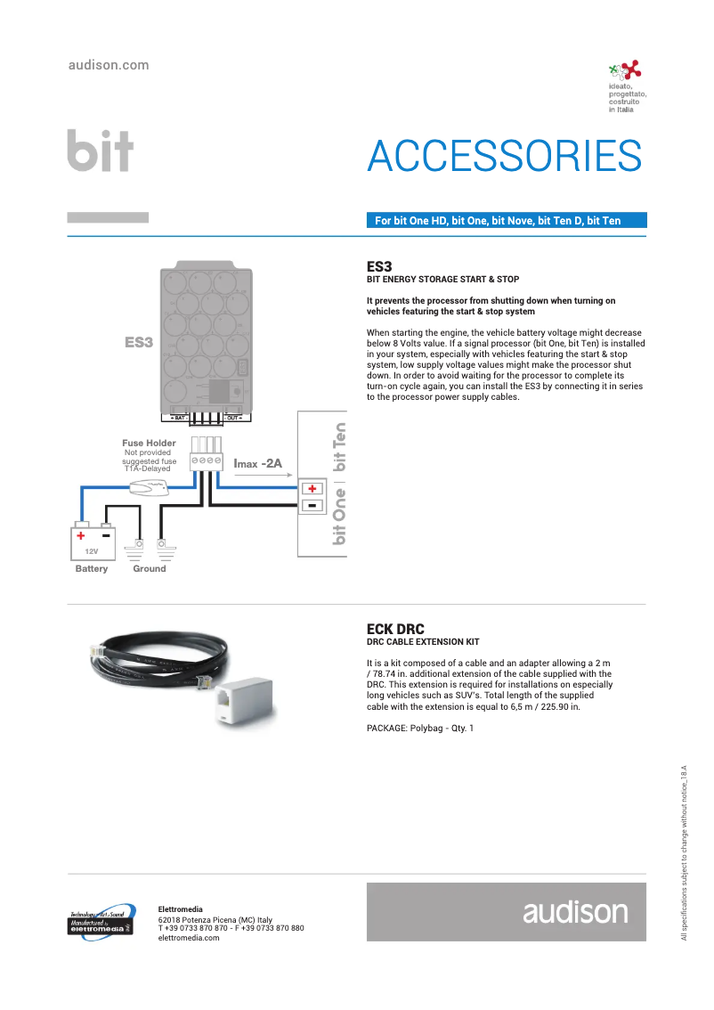 Page n°1 - Manuel utilisateur Audison OP 4.5