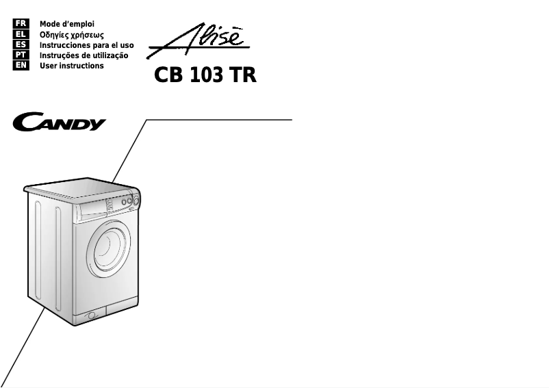 Page 1 de la notice Manuel utilisateur Candy Alise CB 103 TR
