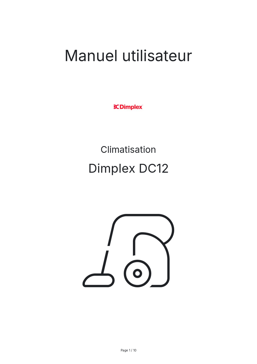 Image de la première page du manuel de l'appareil DC12
