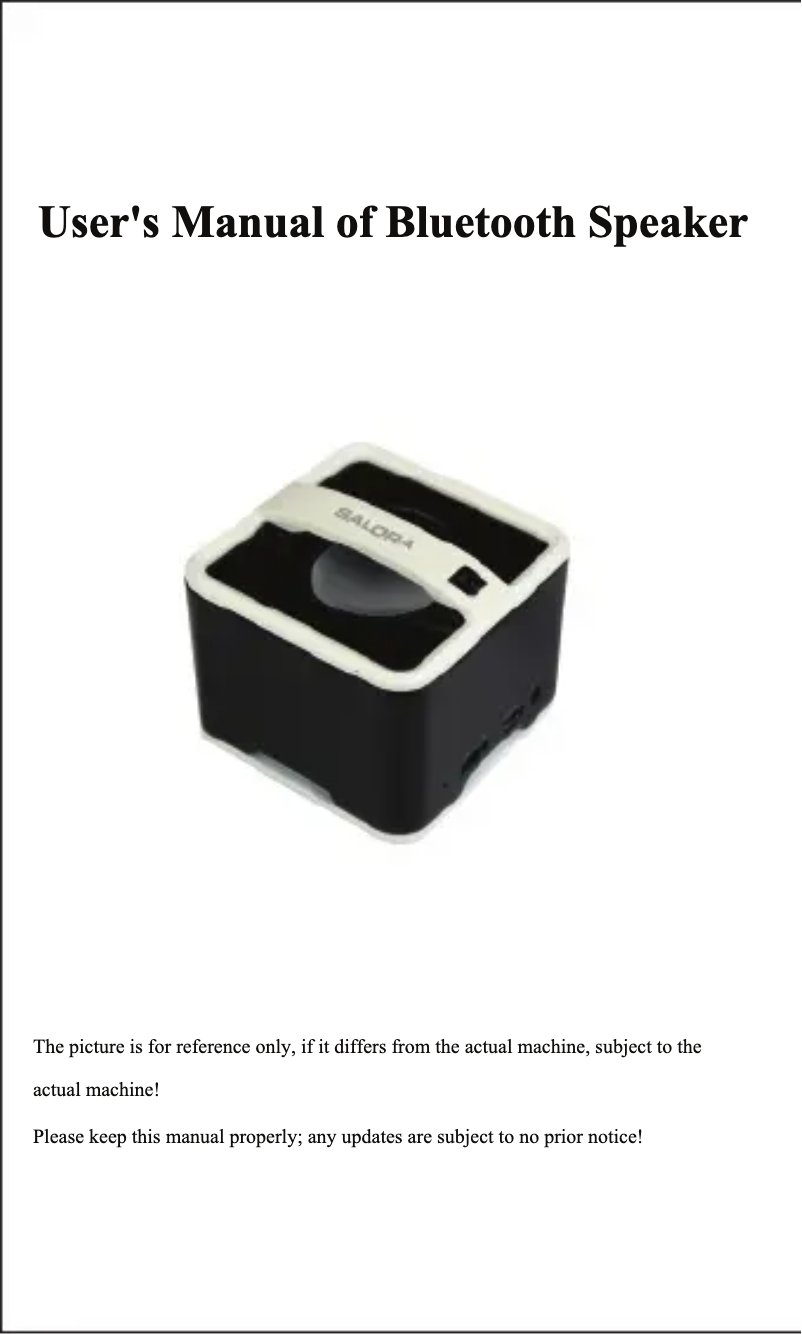 Page 1 de la notice Manuel utilisateur Salora BTS1000