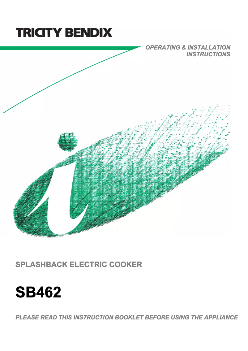 Page n°1 - Manuel utilisateur Tricity Bendix SB462B