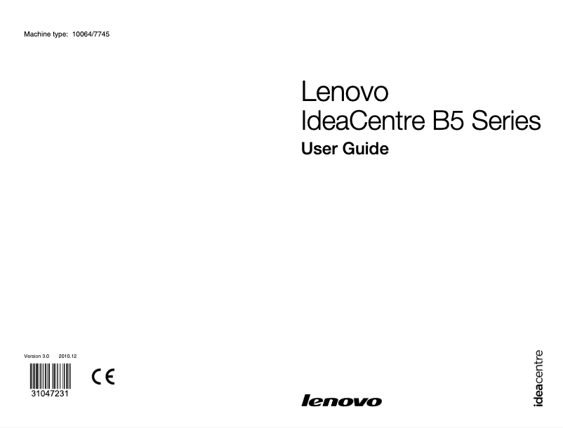Page n°1 - Manuel utilisateur Lenovo IdeaCentre B5