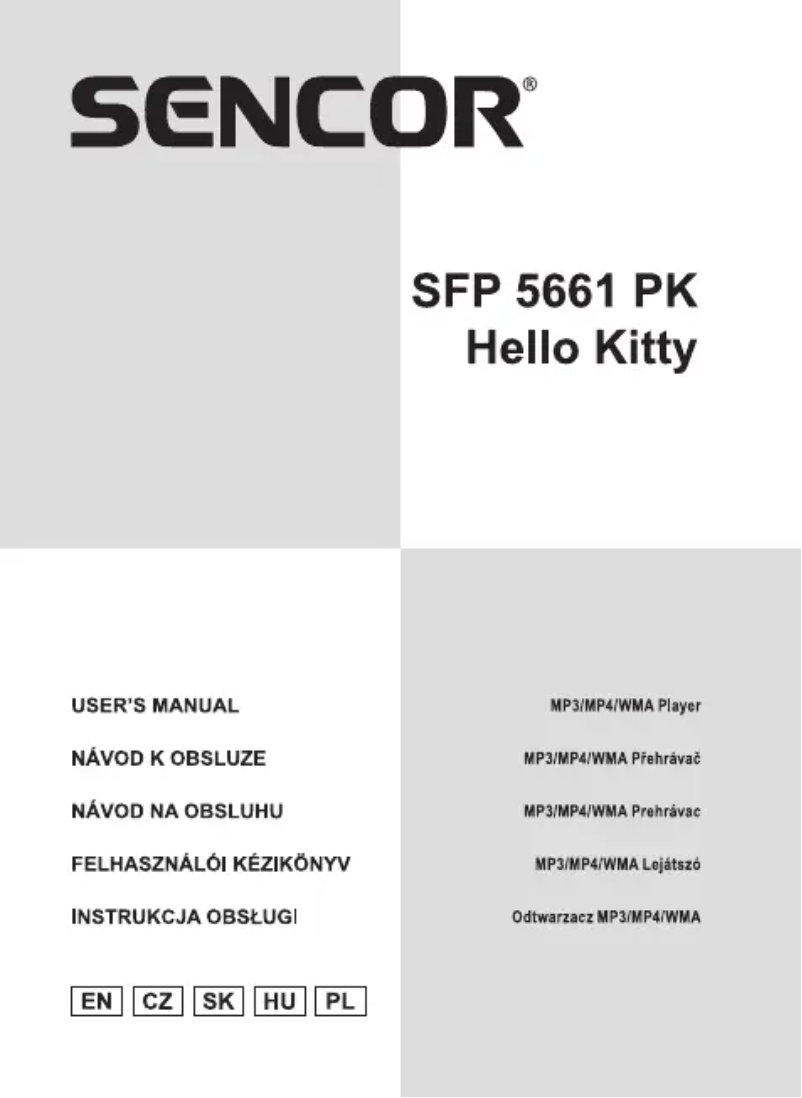 Page n°1 - Manuel utilisateur Sencor SFP 5661 HELLO KITTY