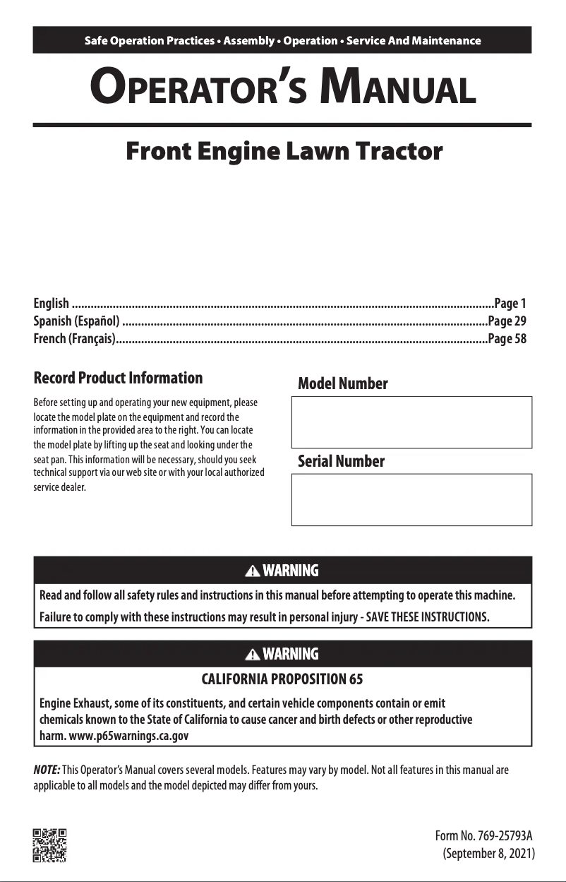 Image de la première page du manuel de l'appareil Pony 42B