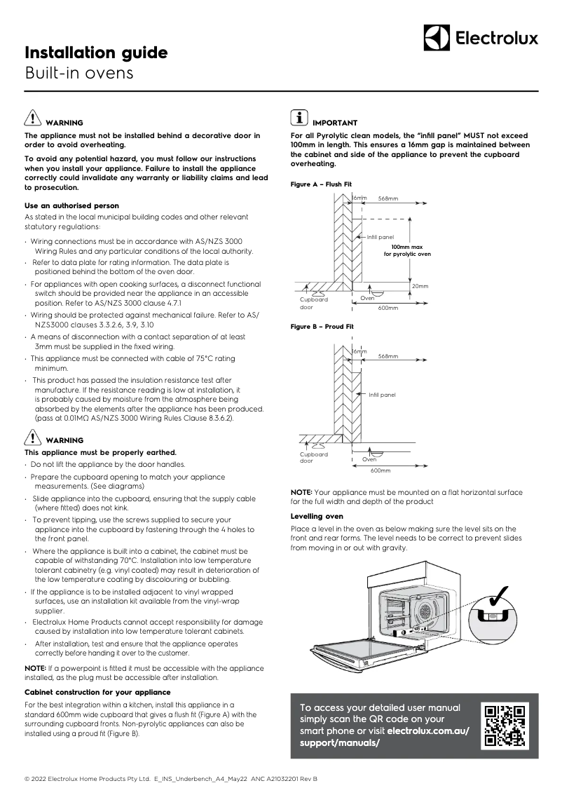 Page 1 de la notice Guide d'installation Electrolux EVEP615