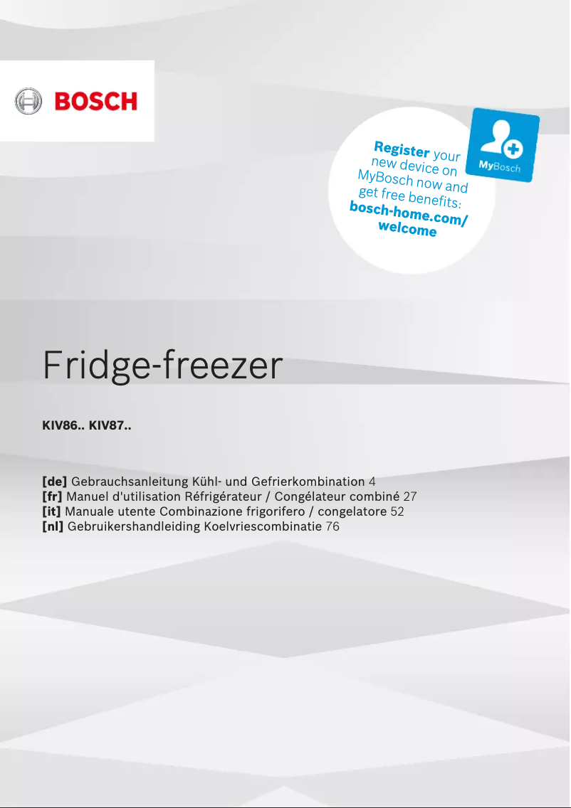 Página 1 del manual Manual de usuario Bosch KGH86NSE0