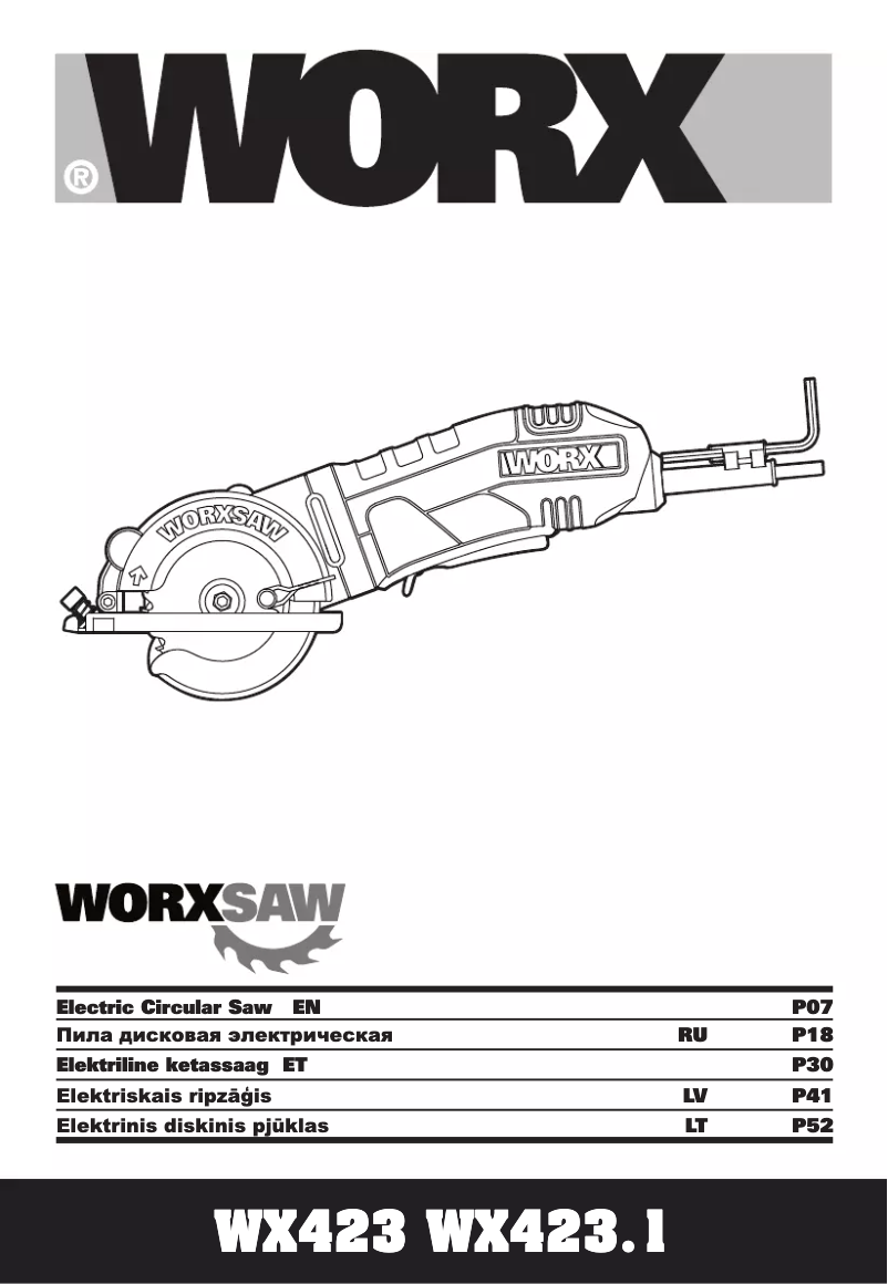Page 1 de la notice Manuel utilisateur Worx WX423.1