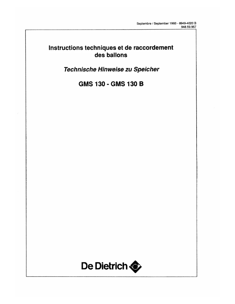 Image de la première page du manuel de l'appareil GMS 130