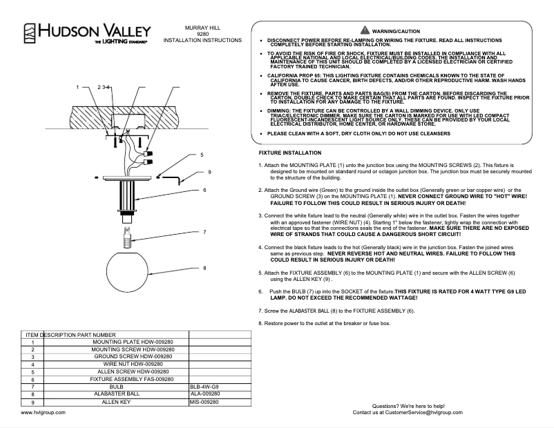 Image de la première page du manuel de l'appareil Murray Hill 9280-AGB