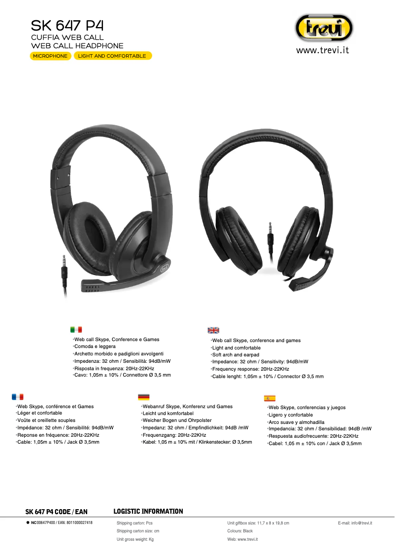 Page n°1 - Manuel utilisateur Trevi SK 647 P4