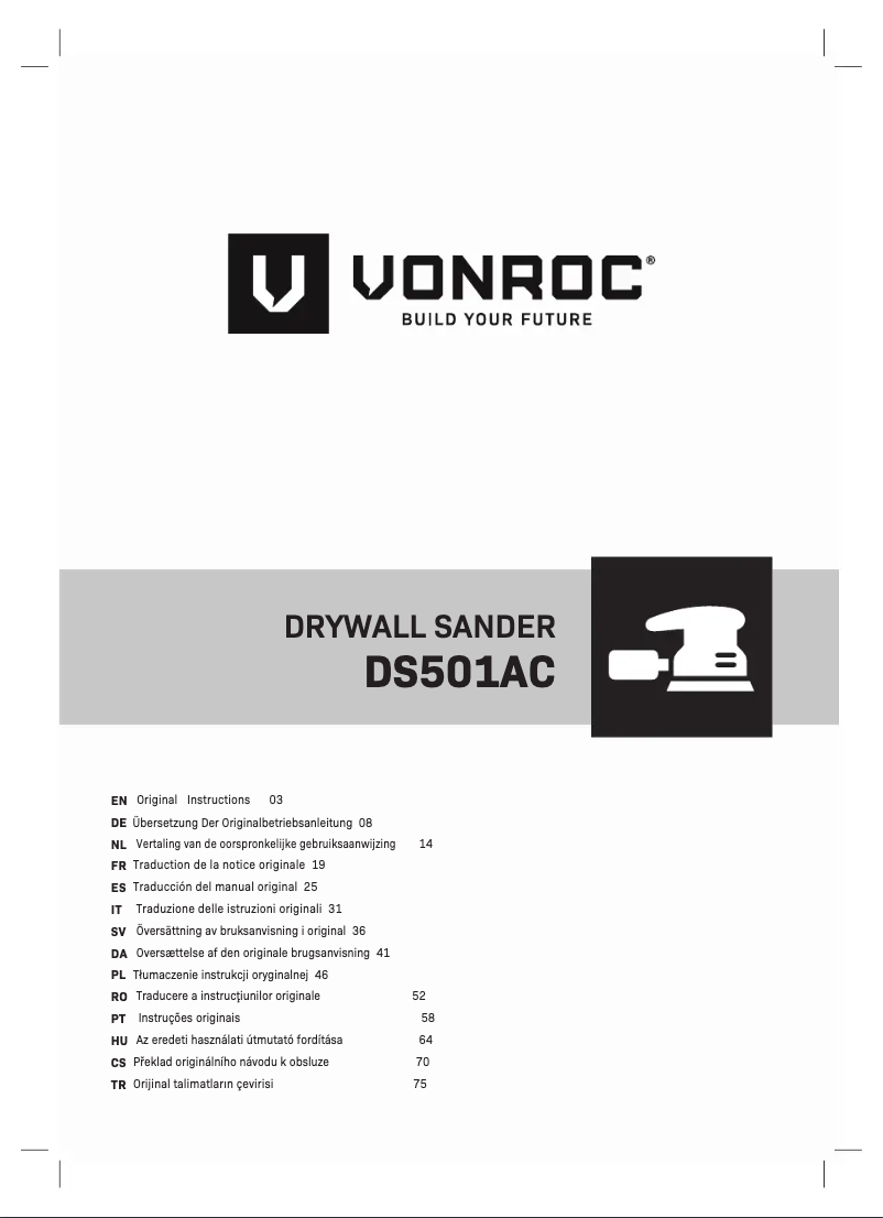 Page 1 de la notice Manuel utilisateur Vonroc DS501AC