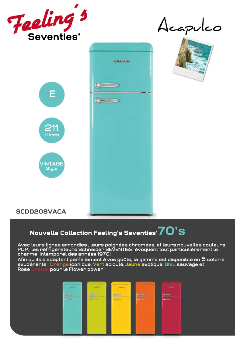 Page 1 de la notice Fiche technique Schneider SCDD208VACA