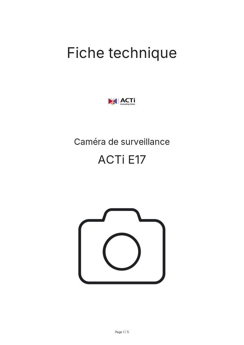 Image de la première page du manuel de l'appareil E17