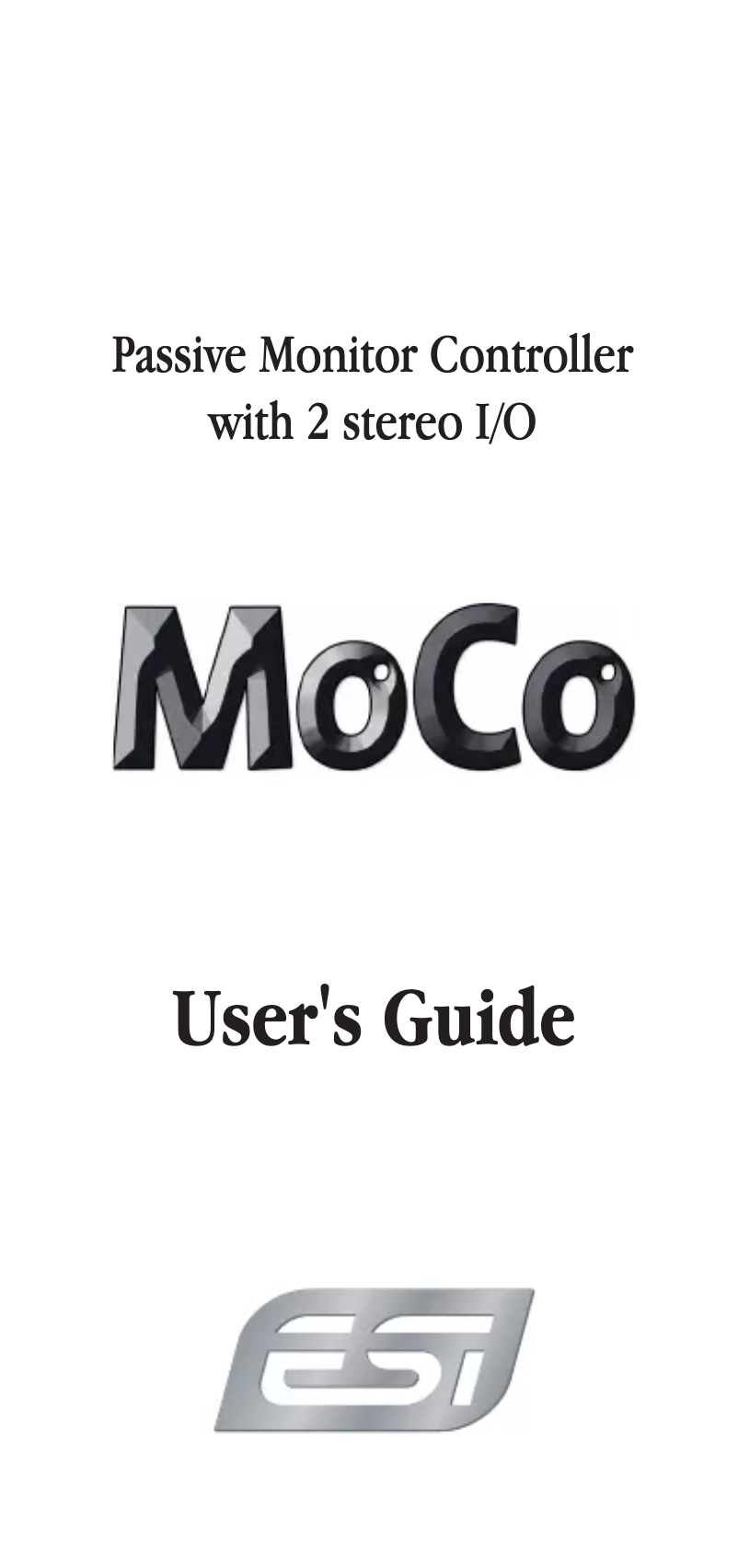 Page 1 de la notice Manuel utilisateur ESI MoCo