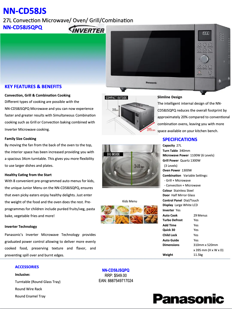 Image de la première page du manuel de l'appareil NN-CD58JS