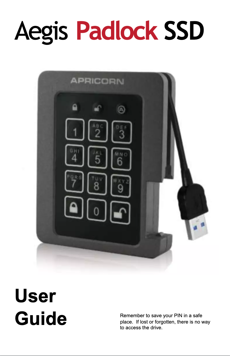 Image de la première page du manuel de l'appareil Padlock SSD