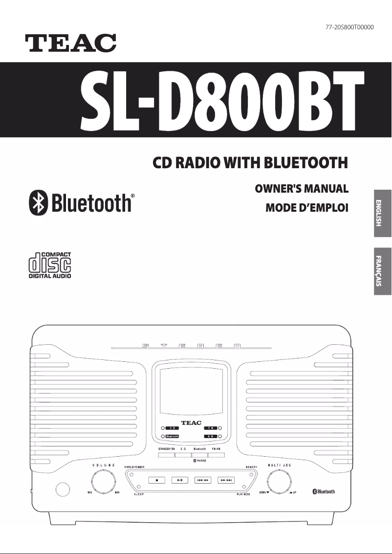 Page 1 de la notice Manuel utilisateur Teac SL-D800BT