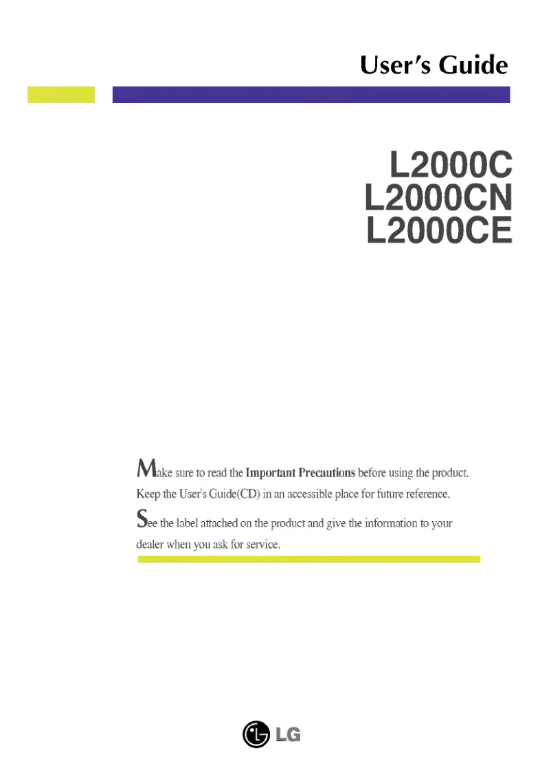 Image de la première page du manuel de l'appareil L2000CE-BF