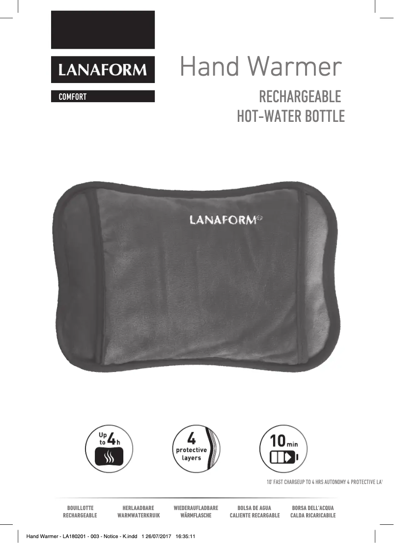 Page n°1 - Manuel utilisateur Lanaform Hand Warmer