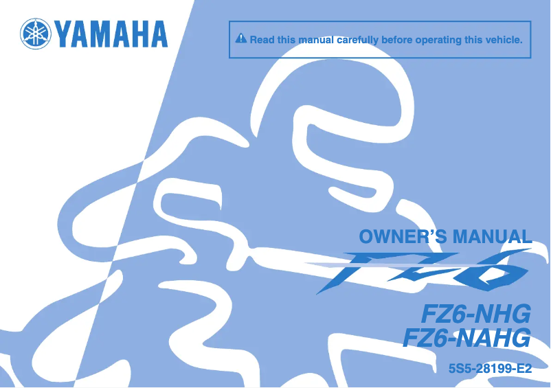 First page image of the manual for FZ6-NAHG
